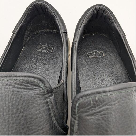 UGG Australia Jass Women's Leather Slip-On Sneakers Black/White Size US8 EU39 - Picture 11 of 12